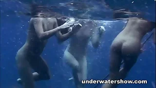 Duo girls swimming nude in the mountain
